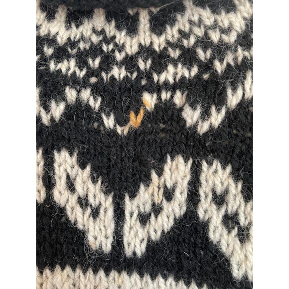 Express Tricot 100% wool vintage sweater black fairisle oversized y2k Size Med - Picture 6 of 7